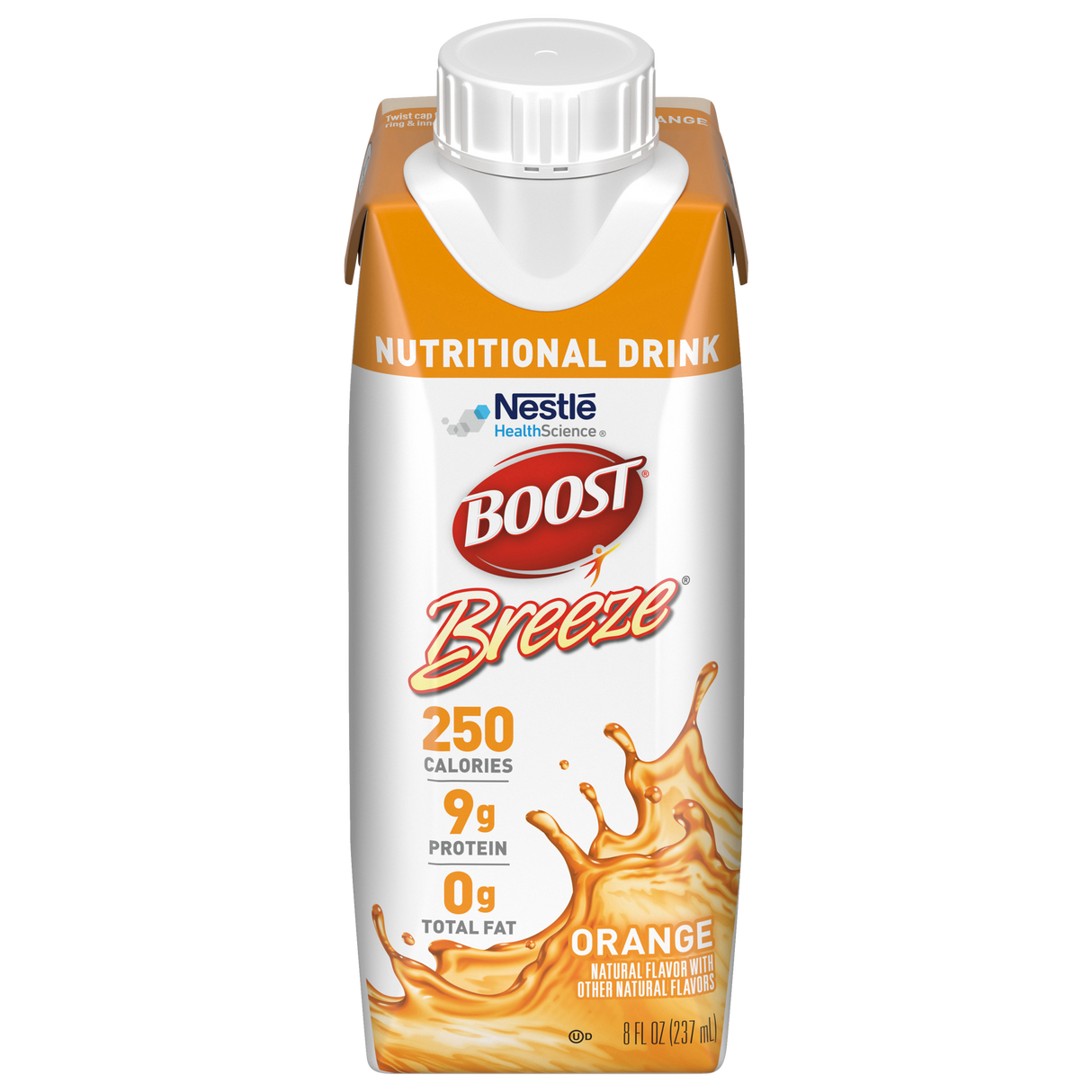 Boost Breeze Nutritional Supplement, Orange Flavor, 8 Fl Oz. Carton