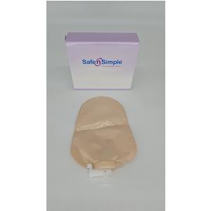 9" Urostomy 2-piece Pouch, Beige, 45mm, 1-3/4" Flange, With Valve, And Belt Tabs