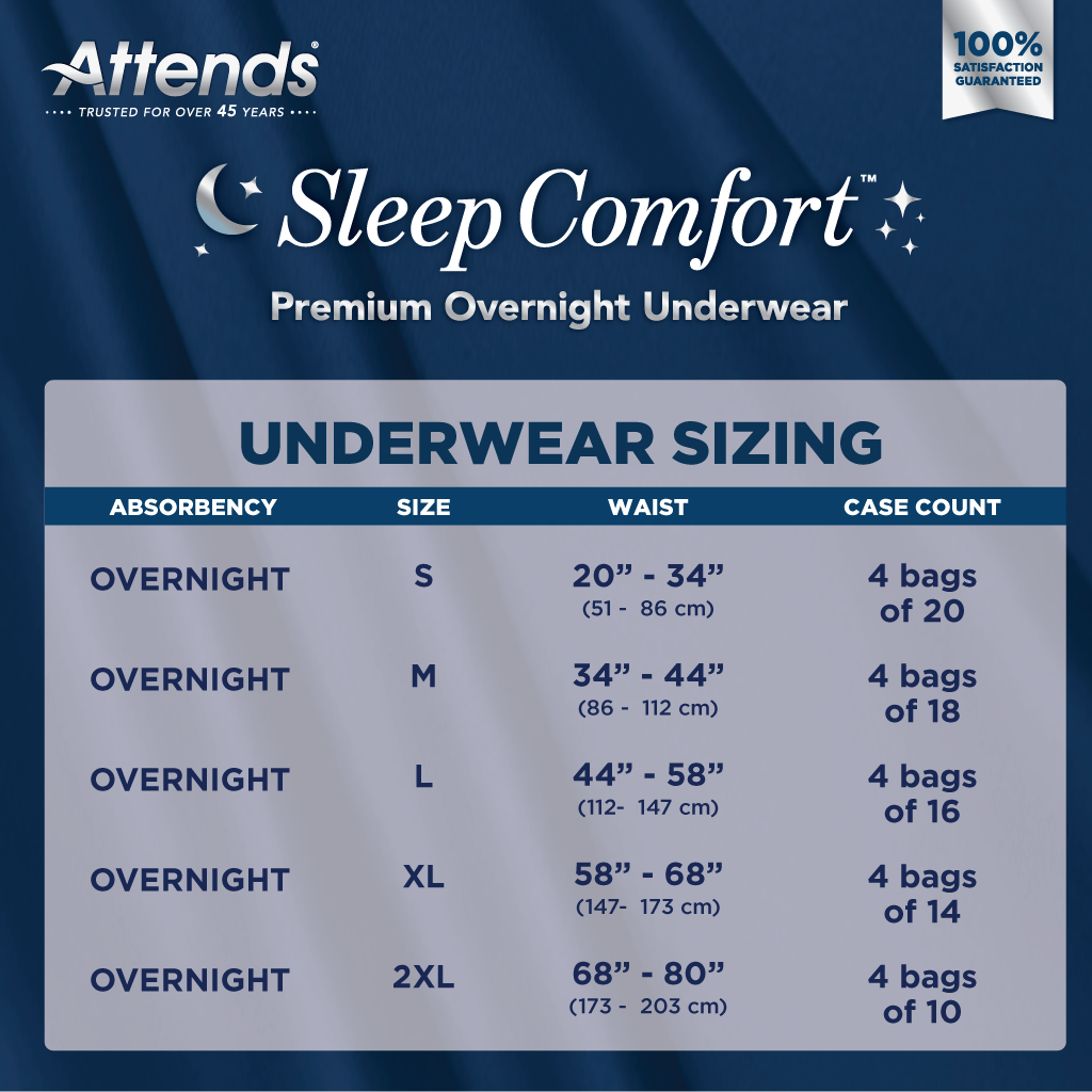 Attends Sleep Comfort™ Premium Overnight Underwear, Large