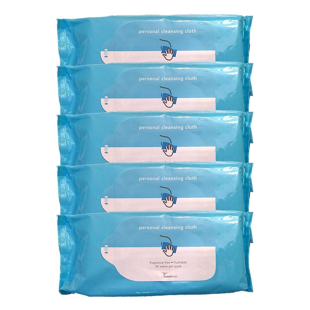 Cardinal Health Personal Cleansing Cloth, Non-flushable, Fragrance Free - 42 Pack