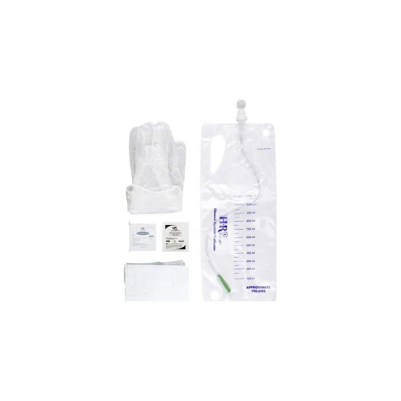 Trucath Closed System Catheter Kit, 10fr. Contains Vinyl Powder Free Gloves, Underpad, Pvp And Bzk Wipes, 1200ml Drainage Bag.