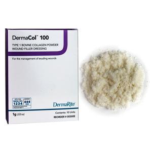 Dermacol 100 Type 1 Bovine Collagen Powder Wound Filler Dressing, 1 Gram