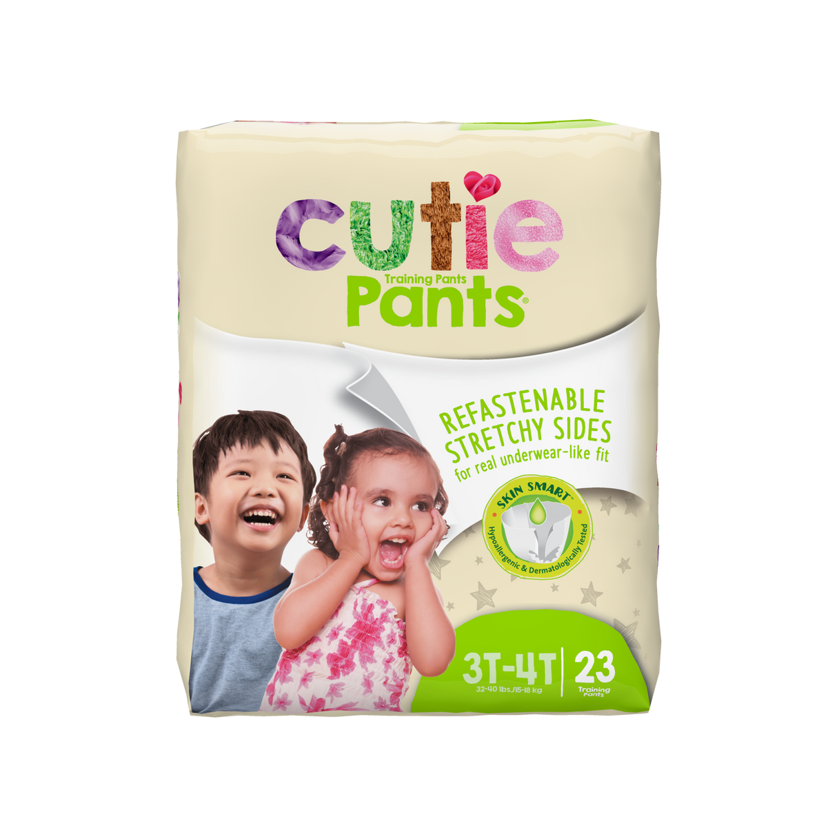 Cutie Pants Refastenable Training Pants for Boys and Girls, 3T-4T