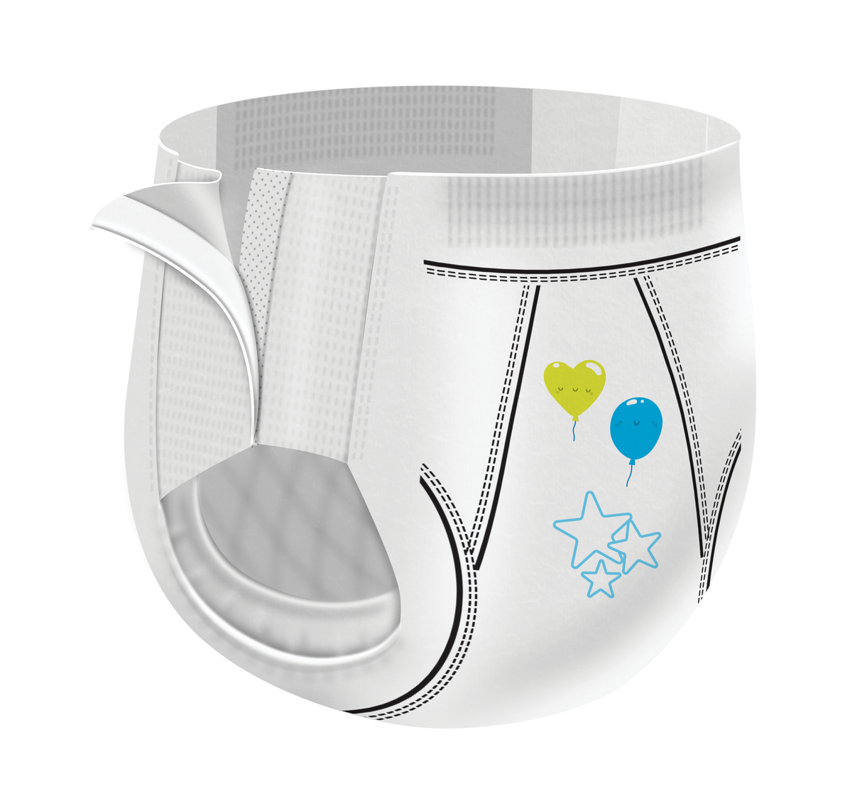 Cutie Pants for Boys Refastenable Potty Training Pants, Hypoallergenic with Skin Smart, 2T-3T