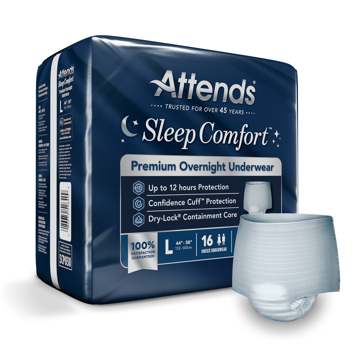 Attends Sleep Comfort™ Premium Overnight Underwear, Large