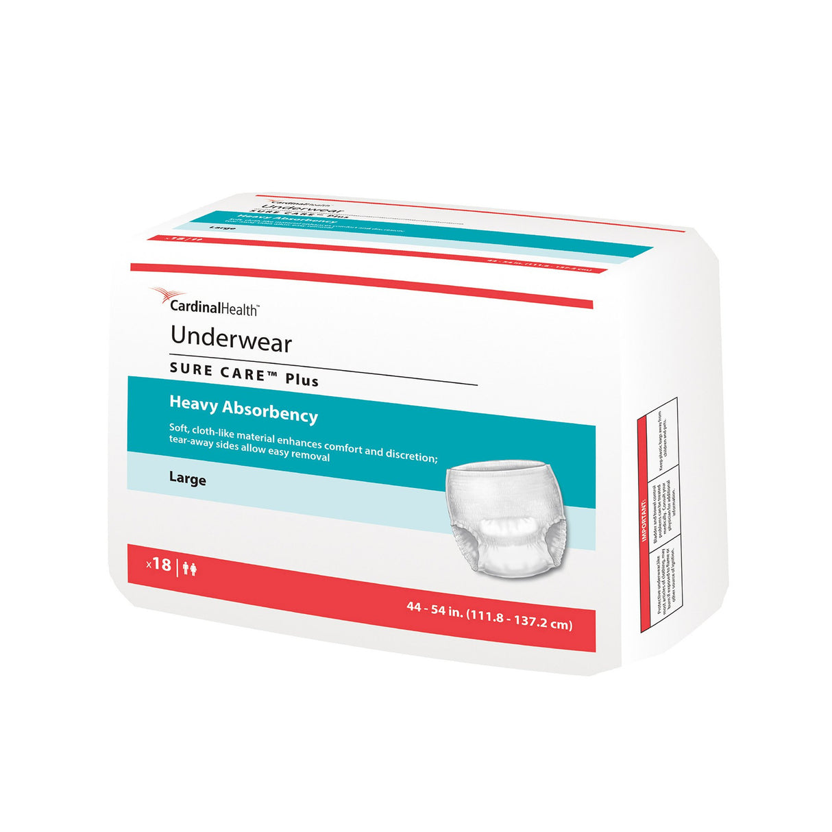 Cardinal Health, Underwear, Sure Care Plus, Large, 44" - 54"