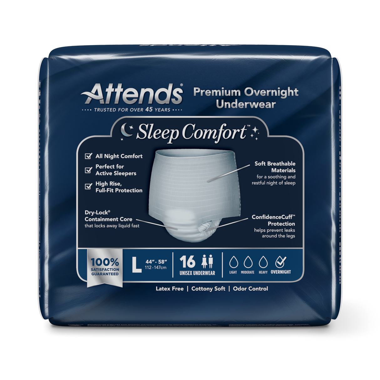 Attends Sleep Comfort™ Premium Overnight Underwear, Large