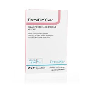 Dermafilm Hydrocolloid X-thin Dressing, Clear, 2" X 4"