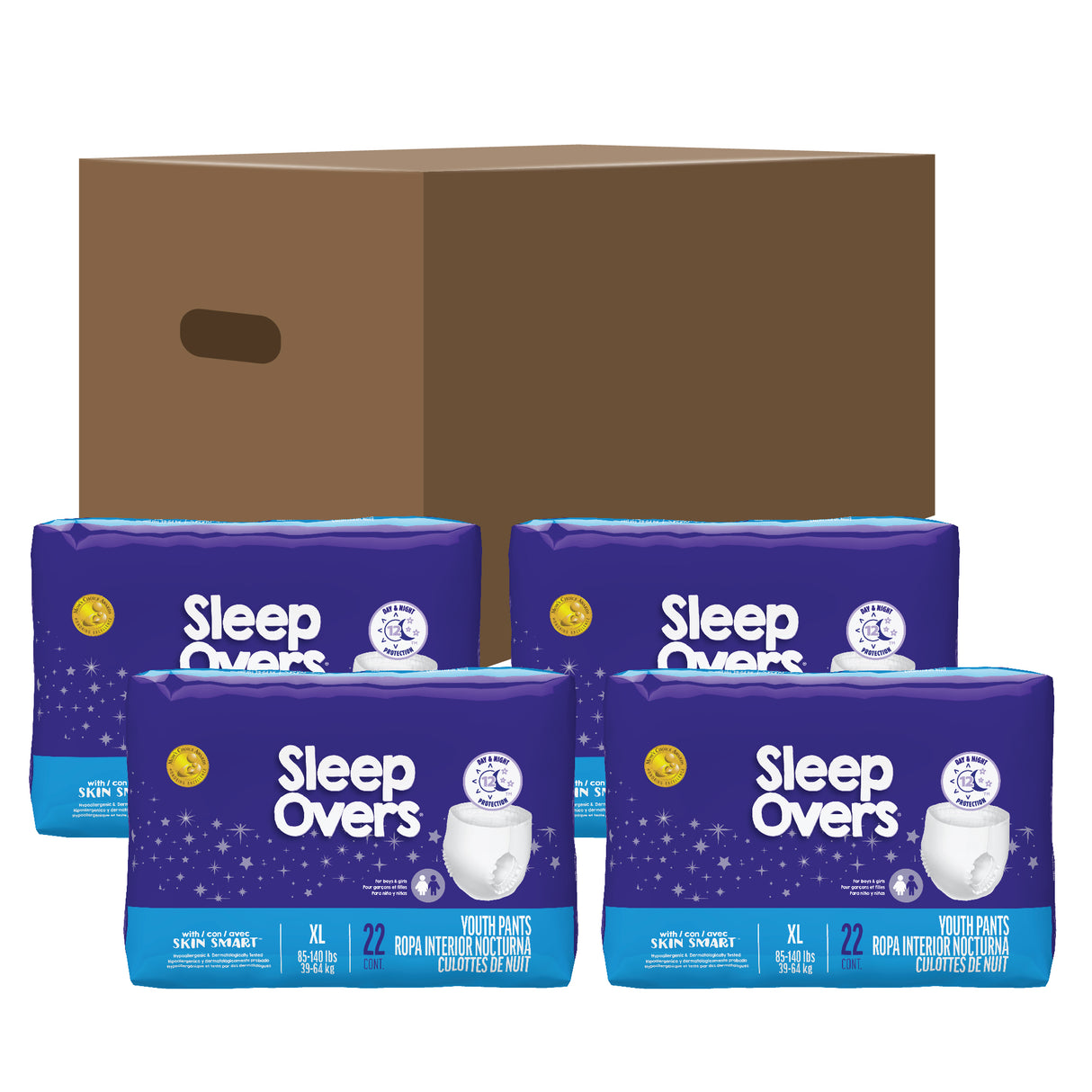 SleepOvers by Cuties, Bedwetting Incontinence Underwear for Girls and Boys, X-Large 85-140 lbs