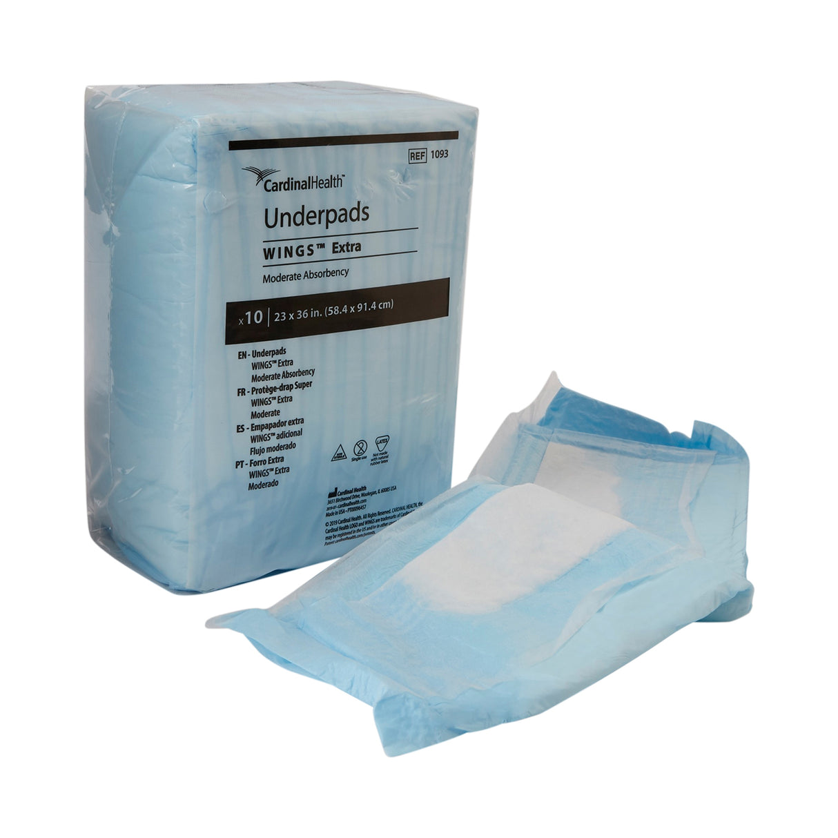 Cardinal Health, Underpads, Wings Extra, 23" X 36"
