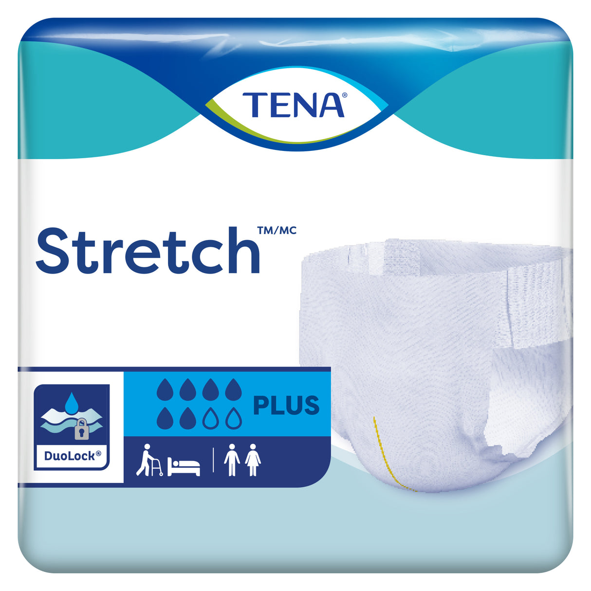 TENA Stretch Plus Incontinence Brief, Moderate Absorbency, Unisex, 2X-Large