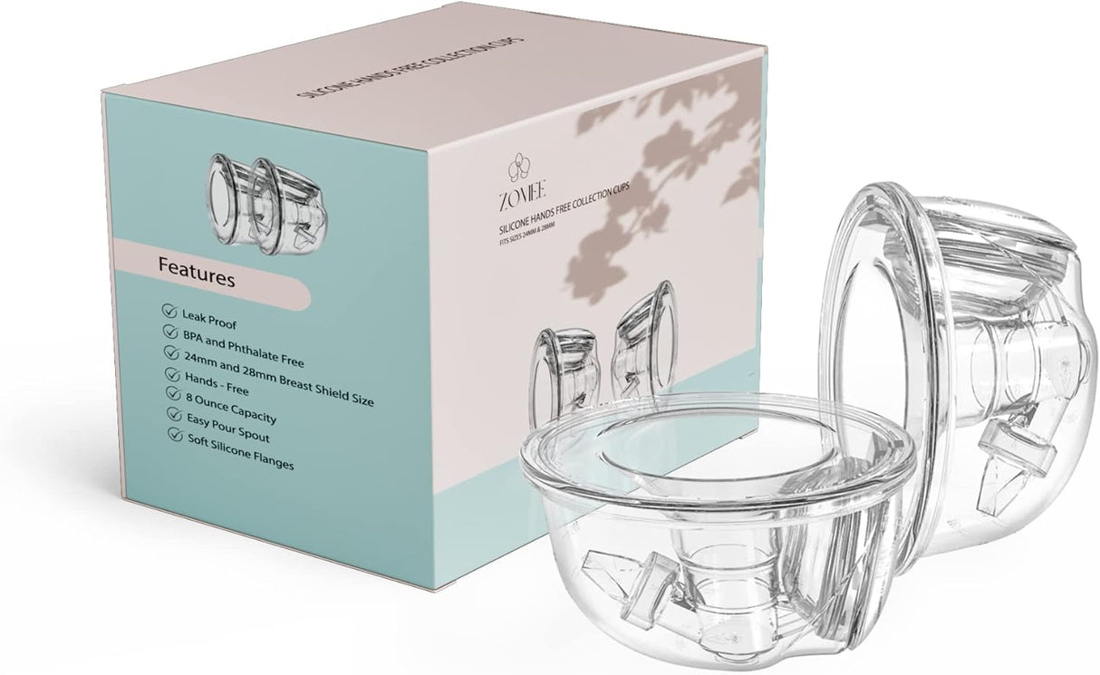 Zomee Silicone Hands-free Collection Cups (pair Of Two)