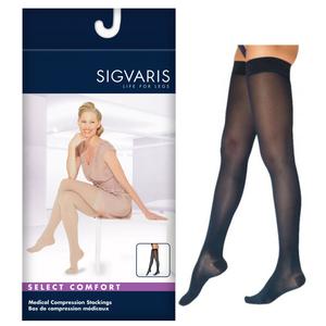 862n Essential Opaque Thigh, 20-30mmhg, Women's, Large, Long, Black