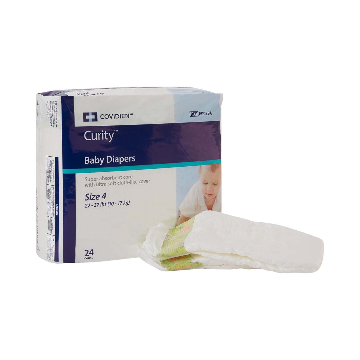 Cardinal Health, Baby Diapers, Wings, Size 4, Large, 22 - 35 Lbs