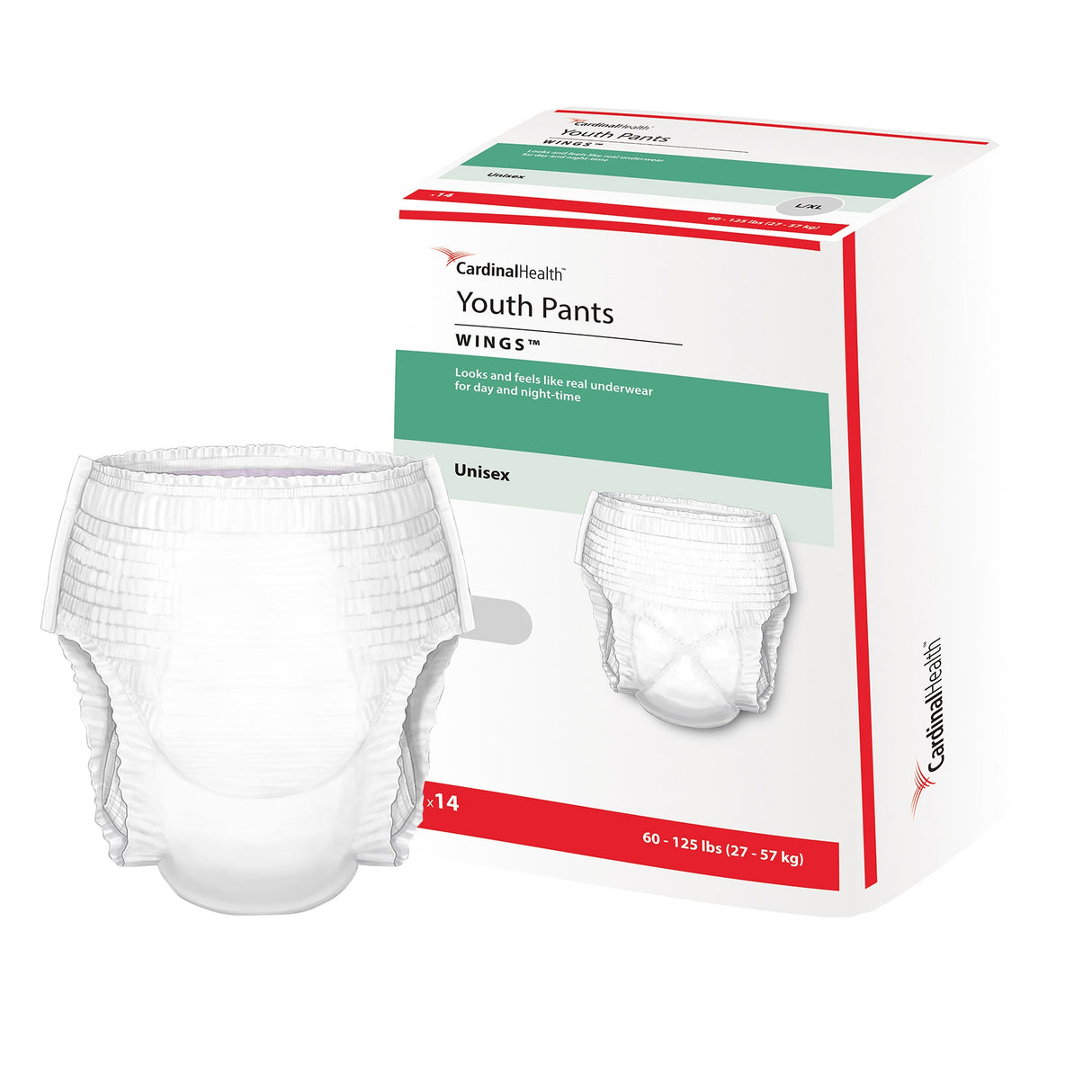Cardinal Health Youth Pants Wings, Large/x-large 60-125 Lbs. 28" - 43"