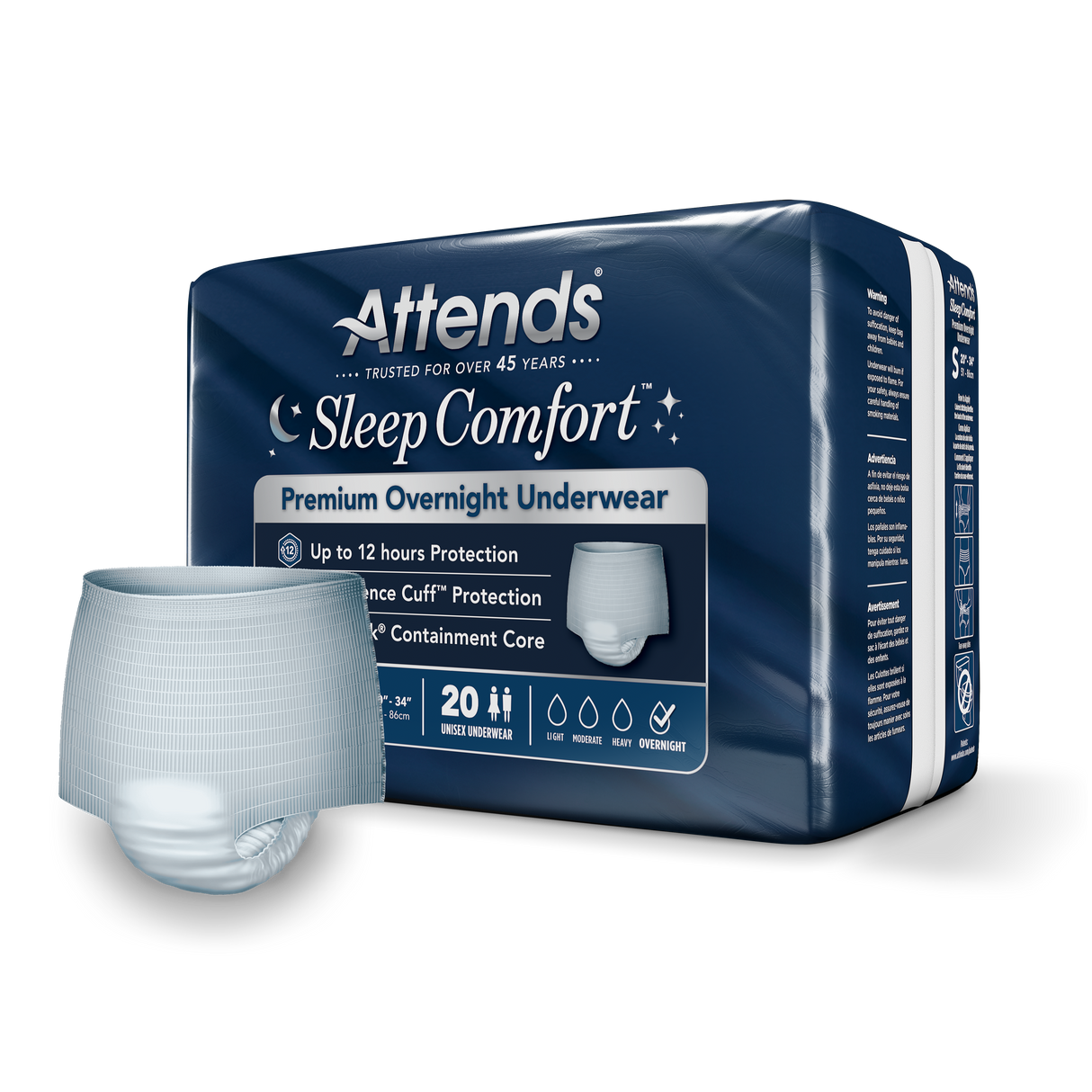 Attends Sleep Comfort™ Premium Overnight Underwear, Small