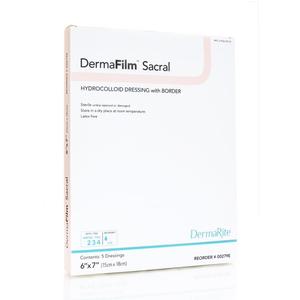Dermafilm Hydrocolloid Dressing, Sacral, 6" X 7"