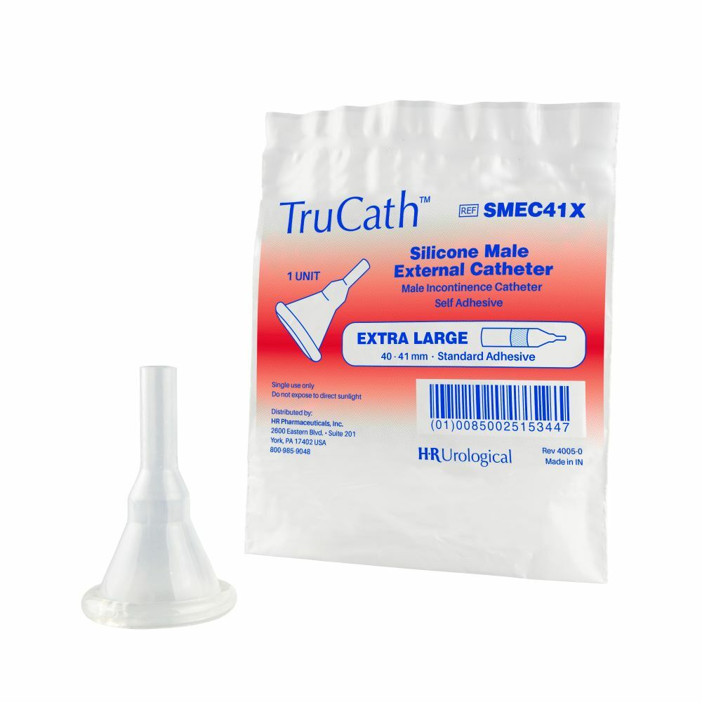 Trucath Male External Catheter, Standard Adhesive, 100% Silicone, Extra Large, 41mm