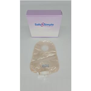 9" Urostomy 2-piece Pouch, Transparent, 45mm, 1 3/4" Flange, With Valve, And Belt Tabs