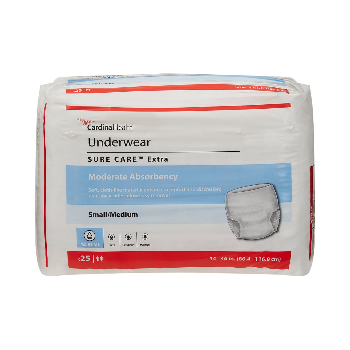 Cardinal Health, Underwear, Sure Care Extra, Small/medium, 34" - 46"