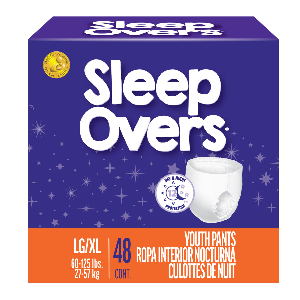 SleepOvers by Cuties, Bedwetting Incontinence Underwear for Girls and Boys, Large/X-Large 60-125 lbs