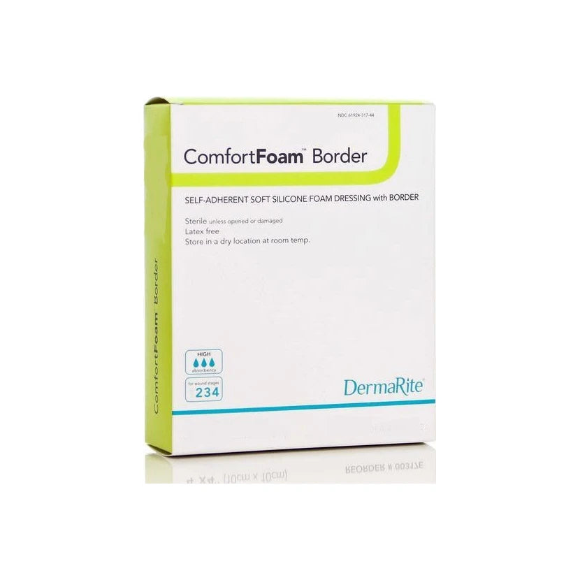 Comfortfoam Border Foam Wound Dressing With Soft Silicone Adhesive, Sm. Sacral, 7.2" X 7.2"