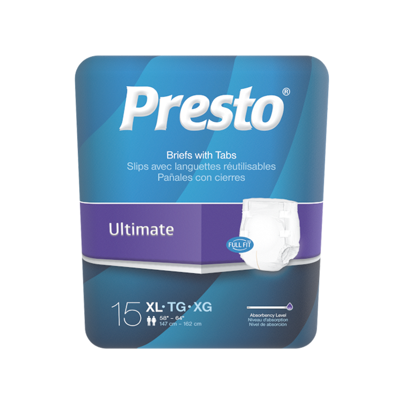 Presto Breathable Brief, Ultimate Absorbency, X-large, 58"-64"