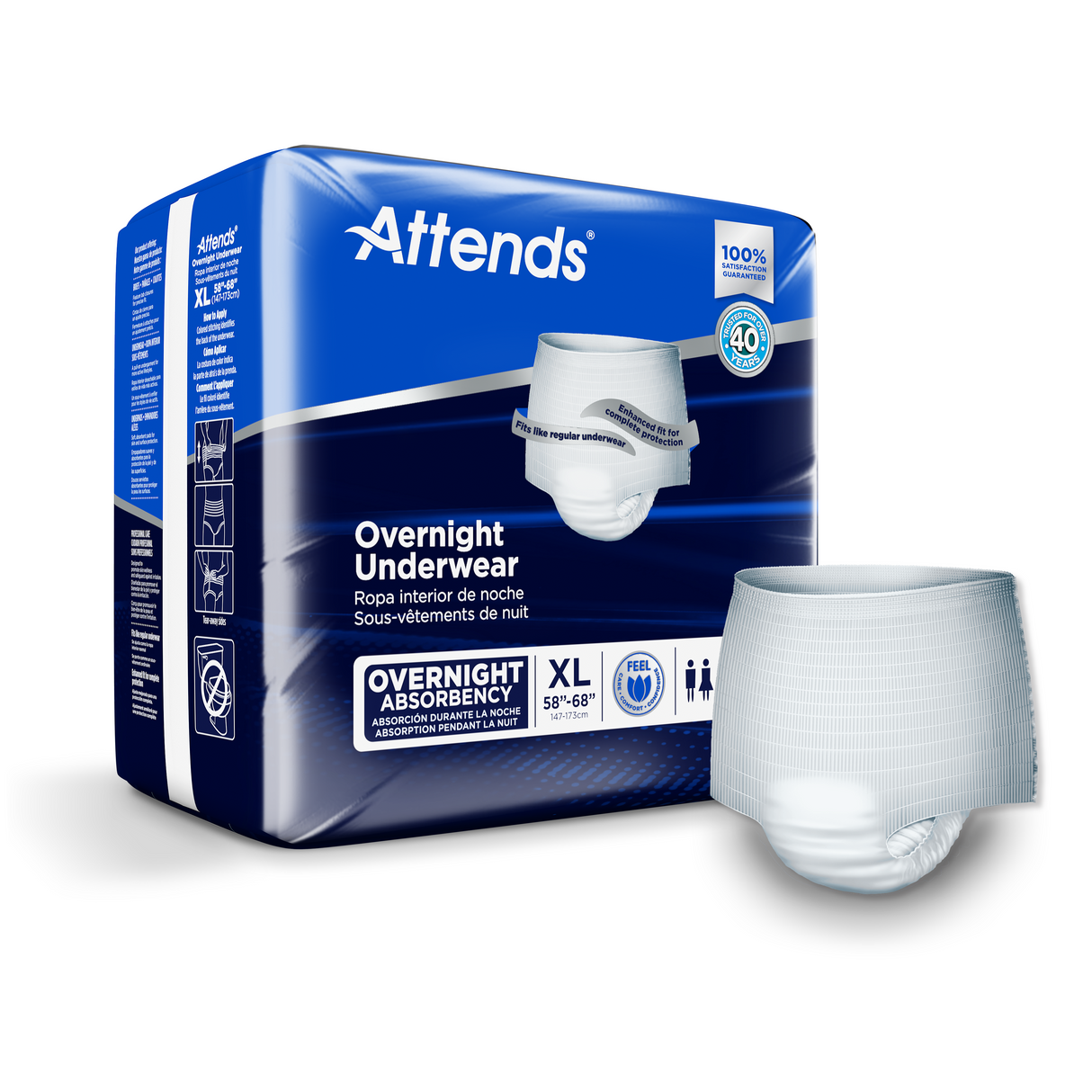 Attends Overnight Underwear, X-Large