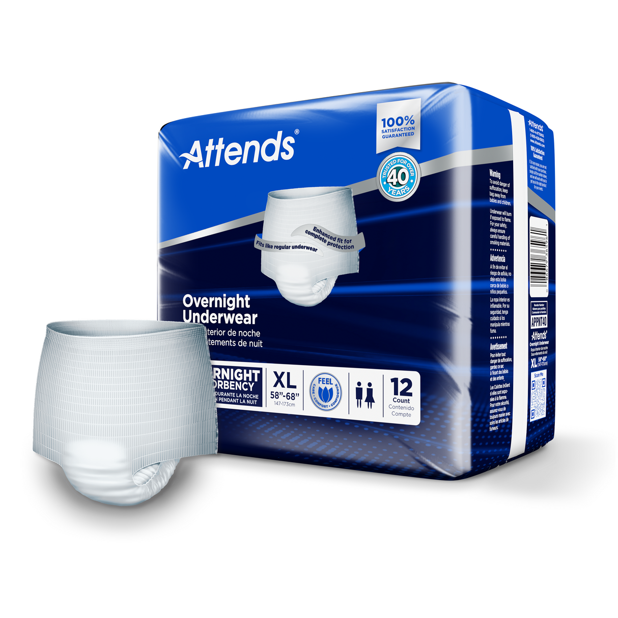 Attends Overnight Underwear, X-Large