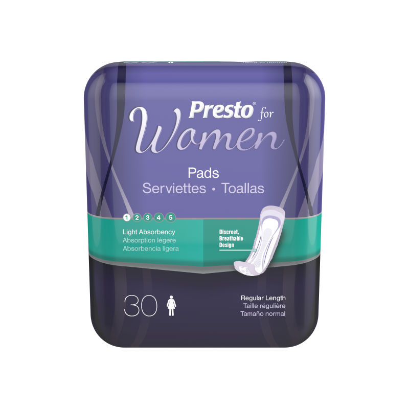 Presto Pads, Light Absorbency, 8.5" Regular