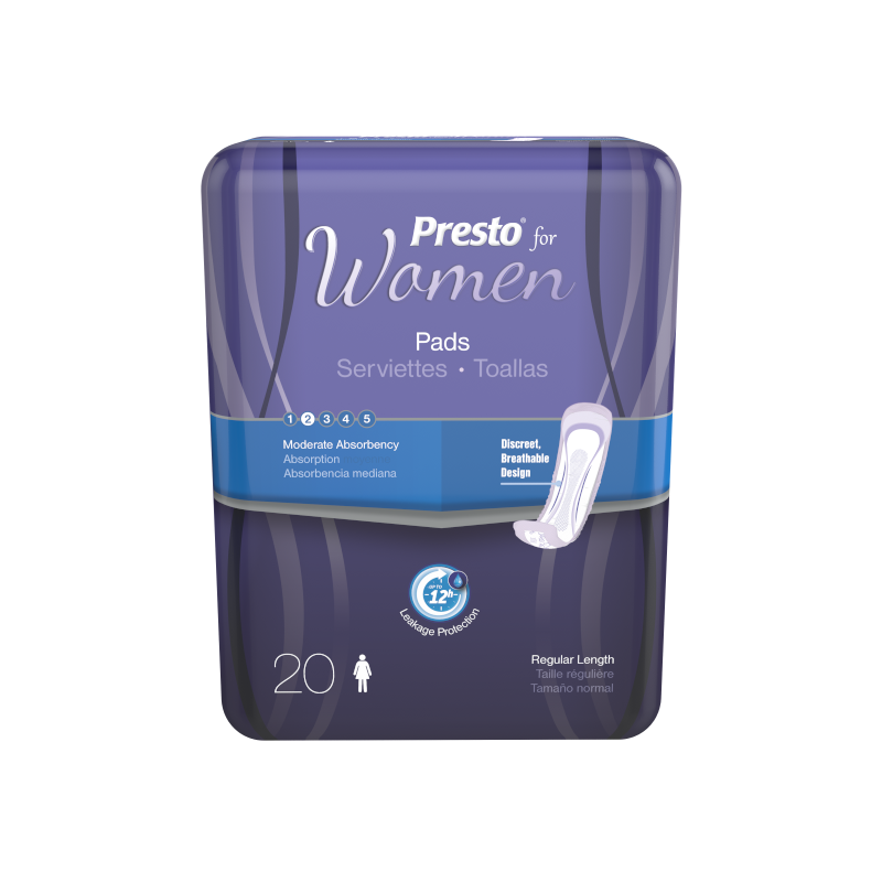 Presto Pads, Moderate Absorbency, 10" Long