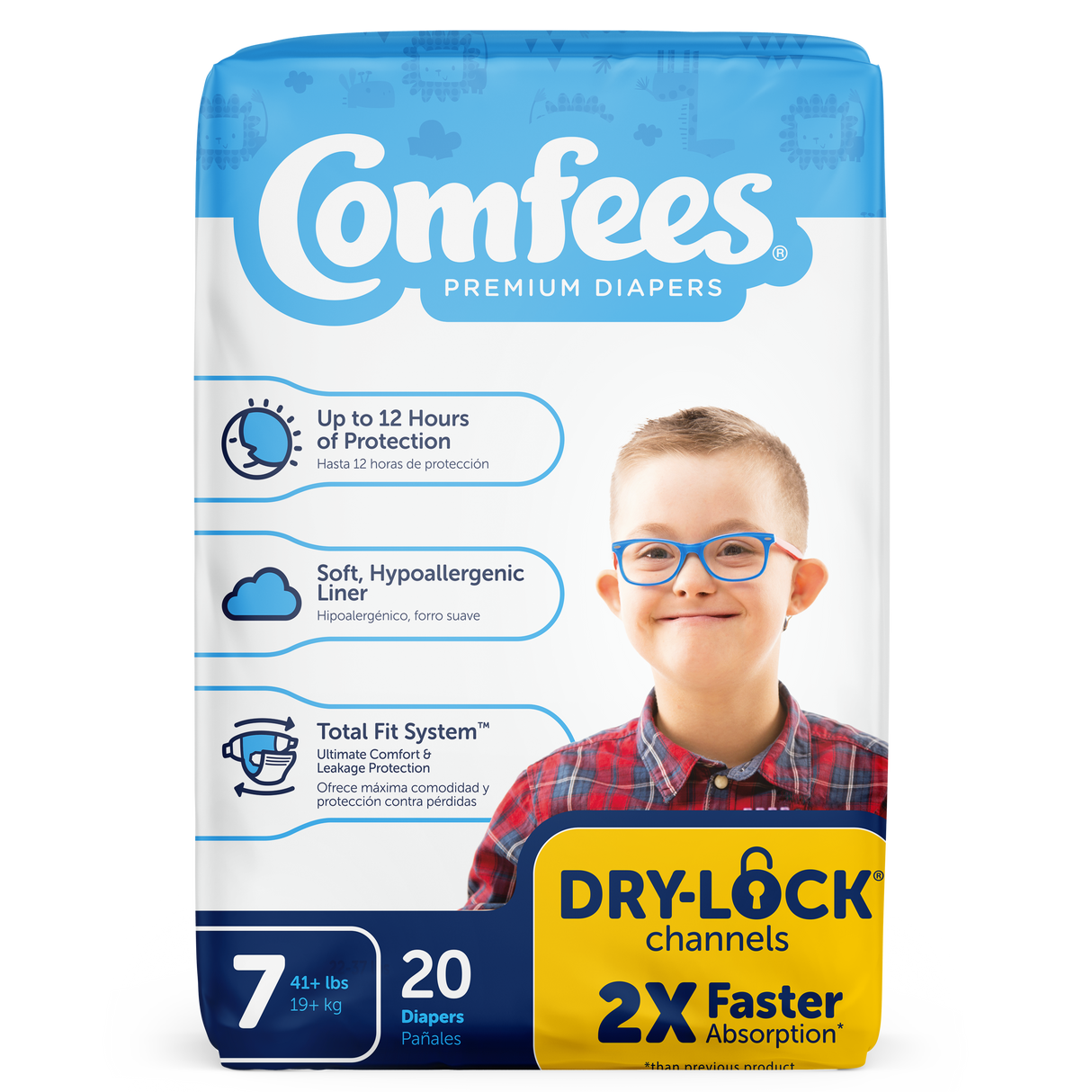 Comfees Baby Diapers, Size 7