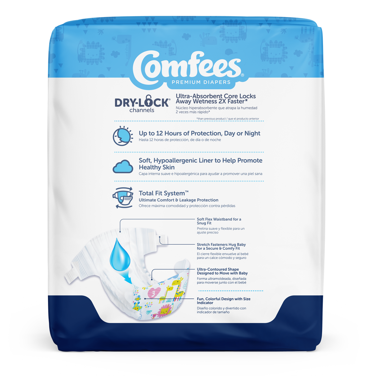 Comfees Baby Diapers, Size 3