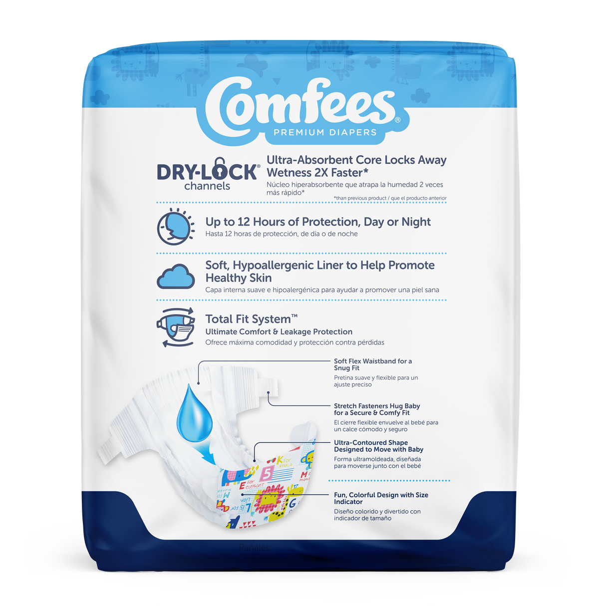 Comfees Baby Diapers, Size 5