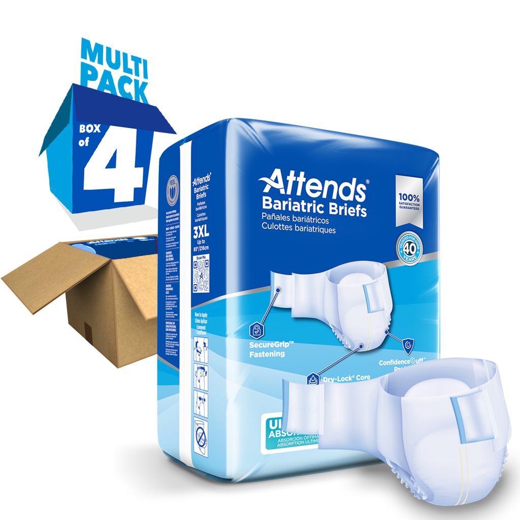 Attends Bariatric Brief, Ultimate Absorbency, 3XL, Up to 85"
