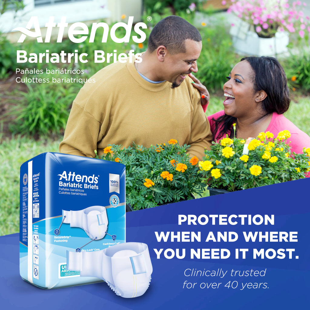 Attends Bariatric Brief, Ultimate Absorbency, 3XL, Up to 85"