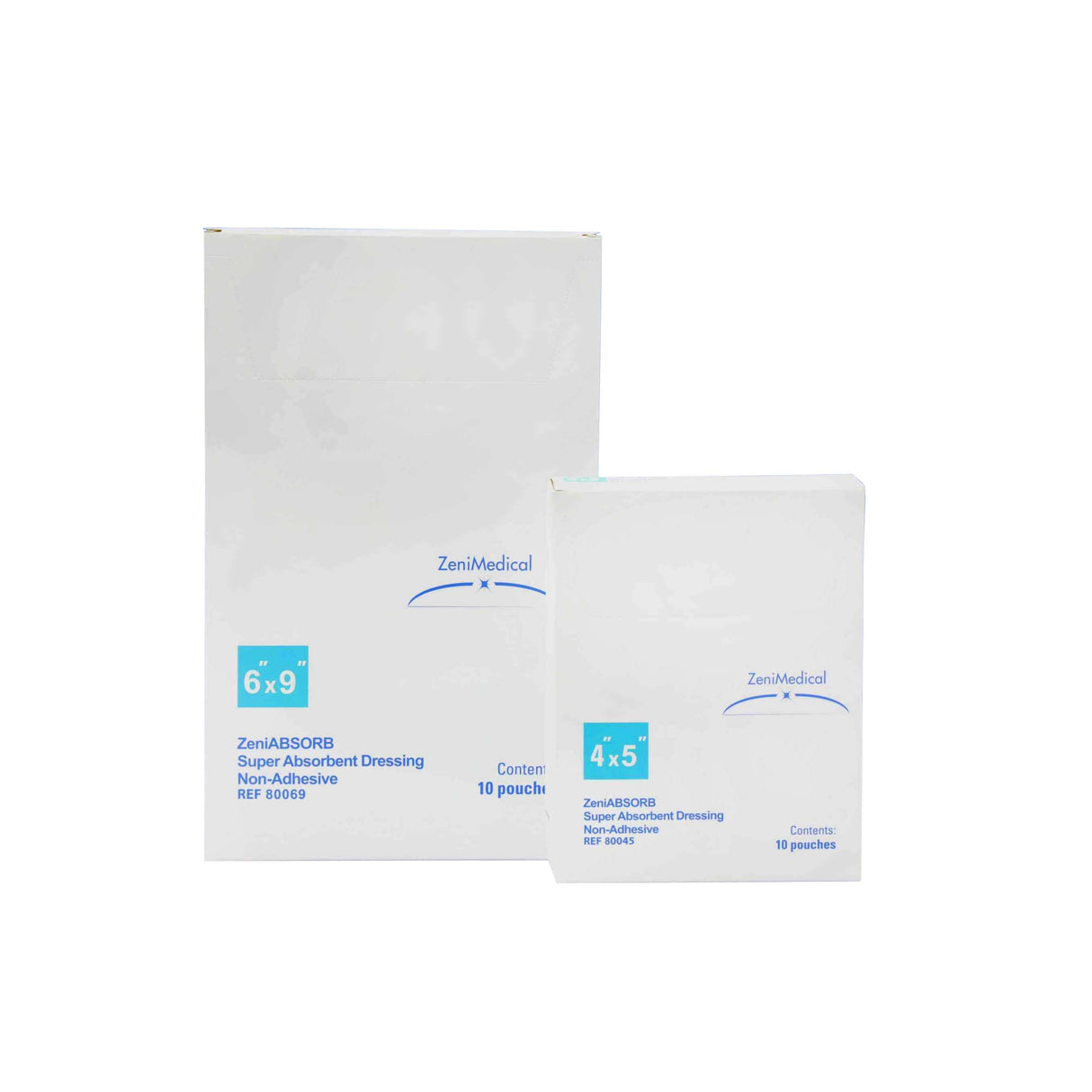 Zeniabsorb Non-adhesive Super Absorbant Foam Dressing, 4" X 5"