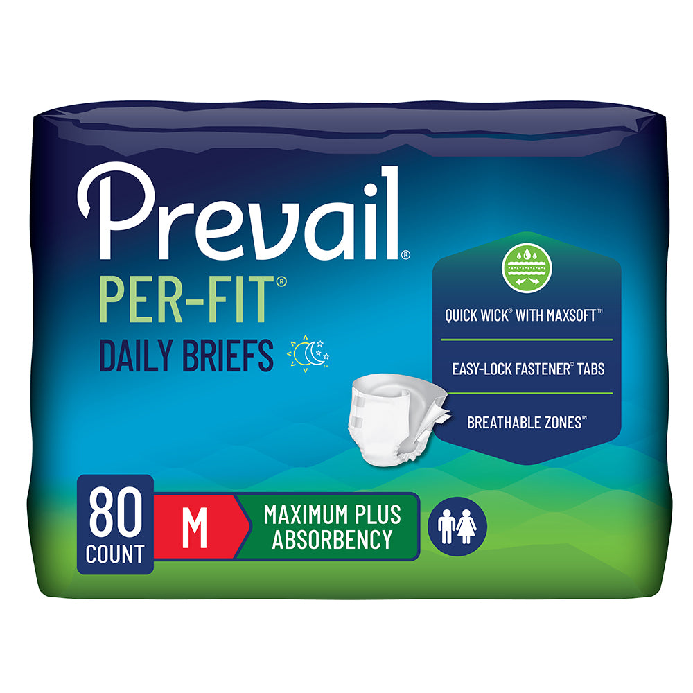 Prevail Per-Fit Incontinence Maximum Absorbency Adult Briefs, Medium