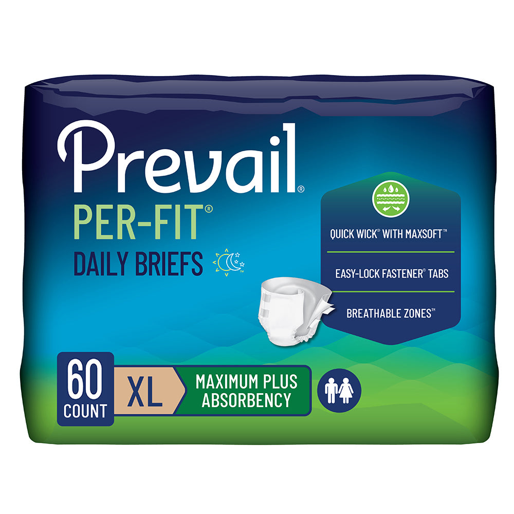 Prevail Per-Fit Incontinence Maximum Absorbency Adult Briefs, Extra Large