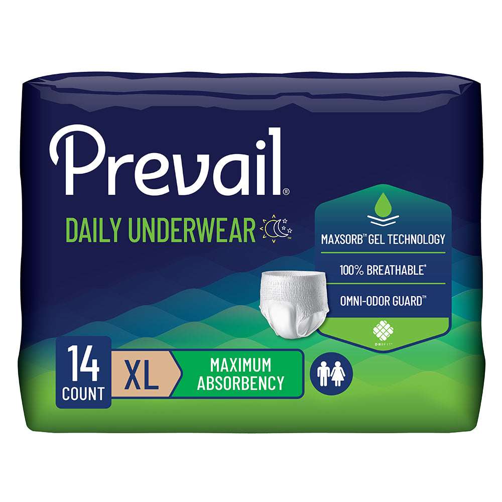 Prevail Incontinence Underwear for Men & Women, Maximum Absorbency, Extra Large