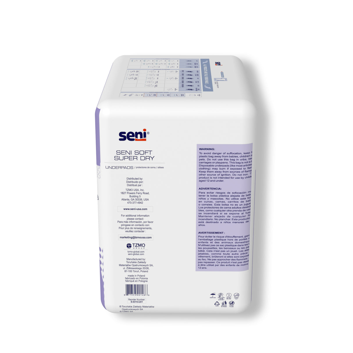 UNDERPAD, SENI SOFT SUPER DRY 23"X35"