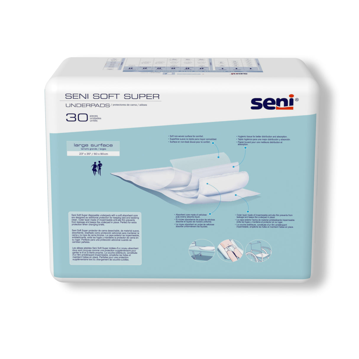 SENI SOFT SUPER UNDERPADS, Moderate Absorbency - 23"x 35"