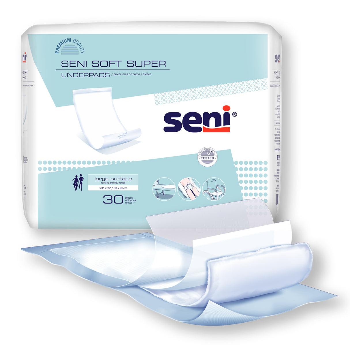 SENI SOFT SUPER UNDERPADS, Moderate Absorbency - 23"x 35"