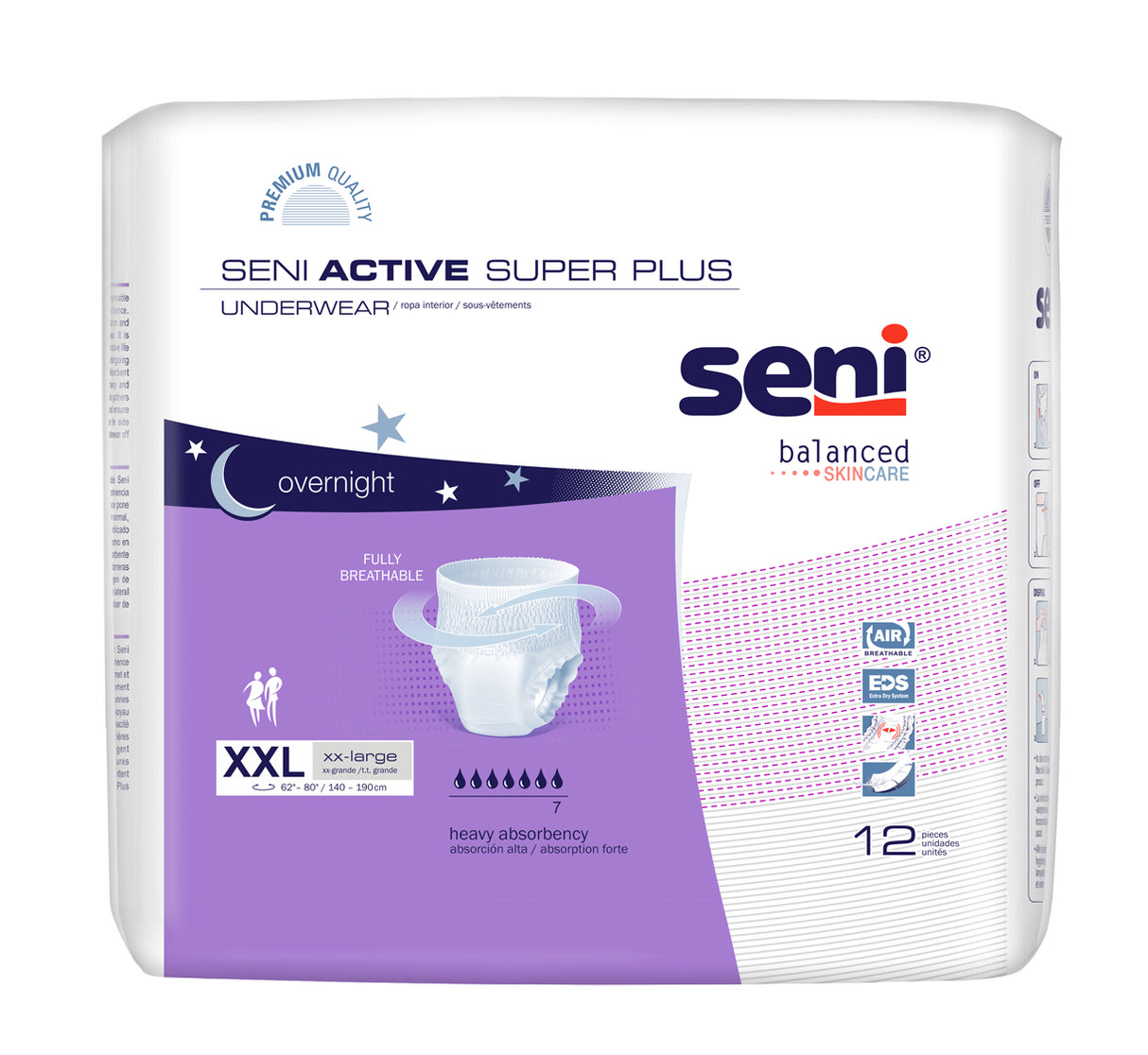SENI ACTIVE SUPER PLUS PULL UP UNDERWEAR XX-LARGE- 62"-80"