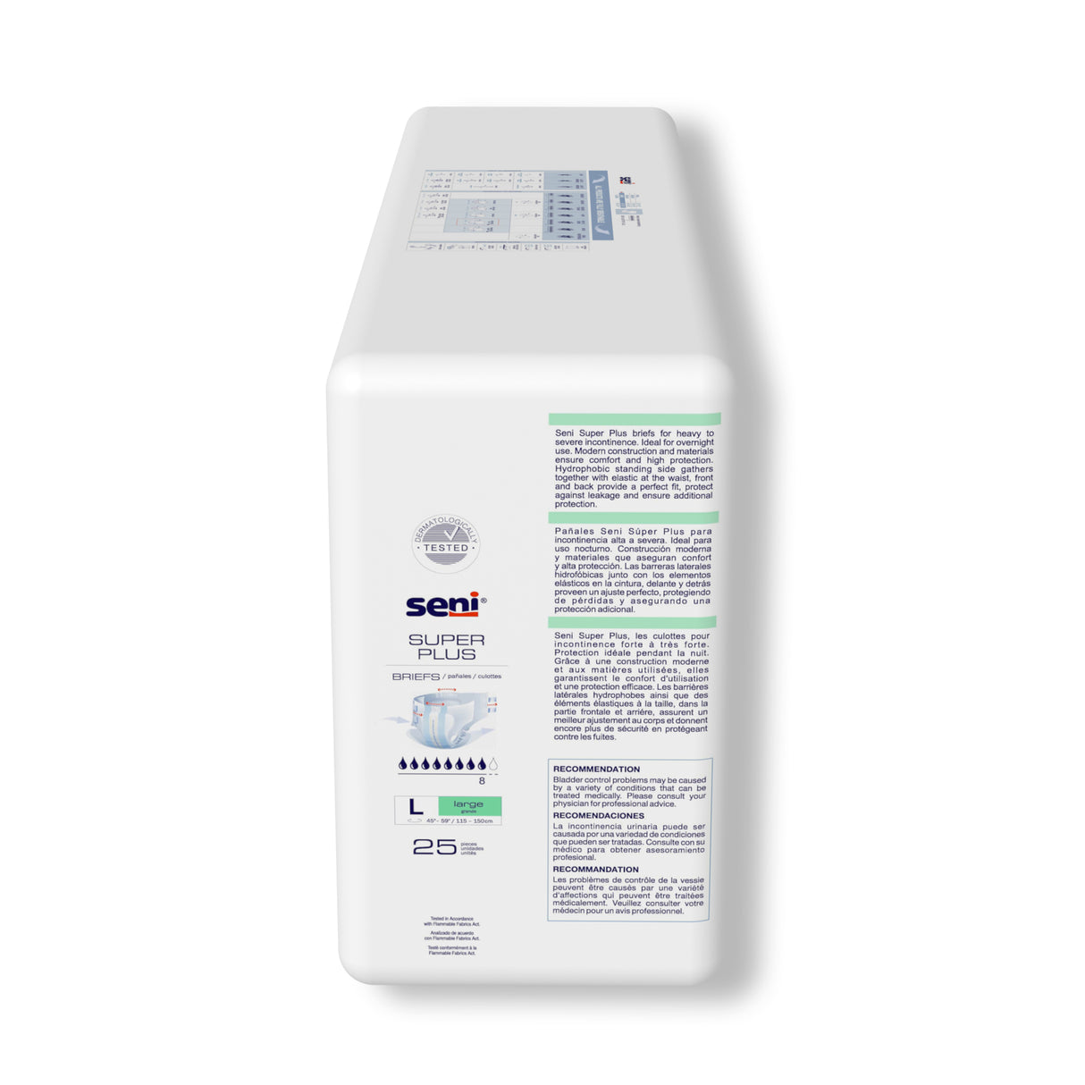 Seni Super Plus Briefs, Large, 25 Count - 45" - 59"