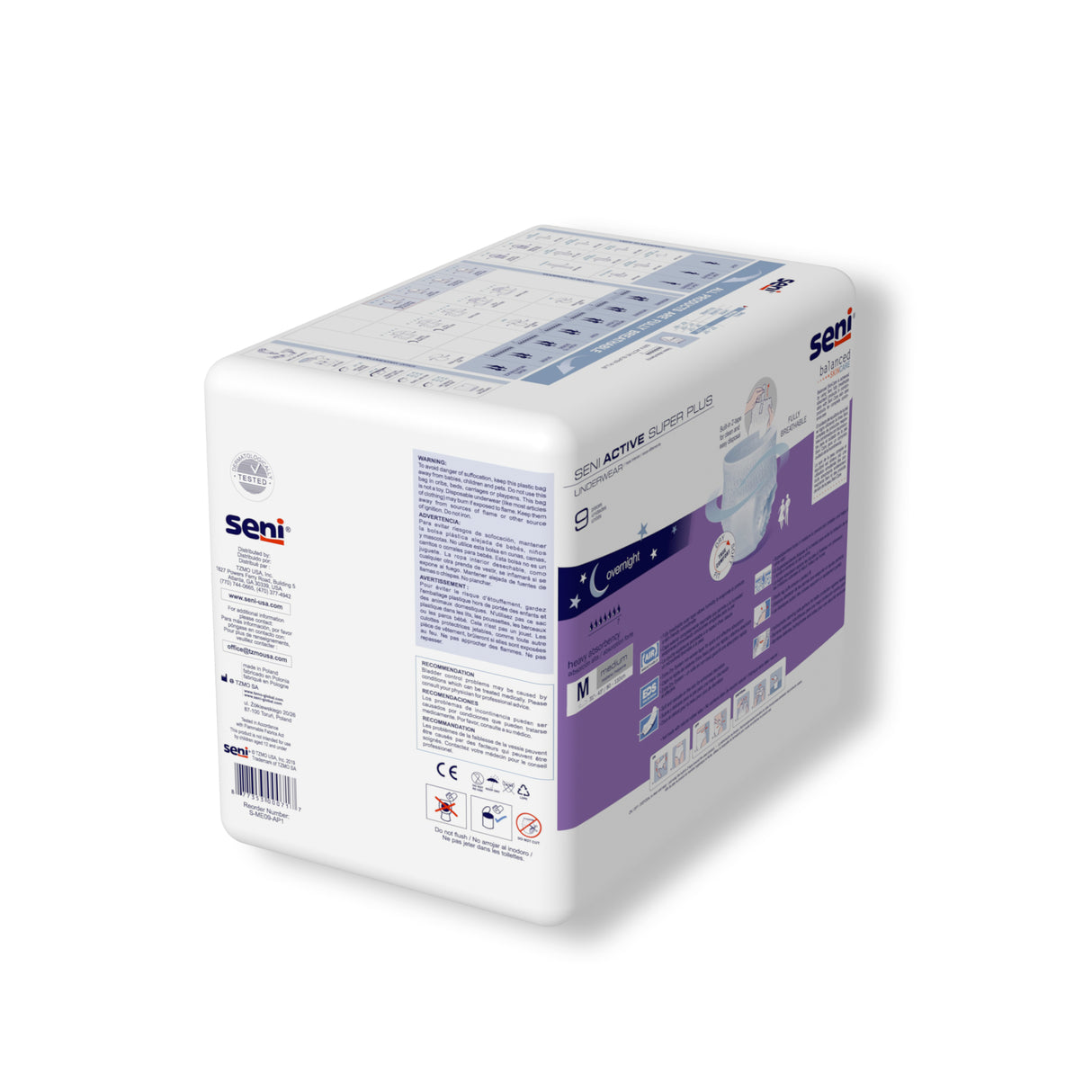 Seni Active Super Plus Pull-on Underwear, Medium, 9 Count - 31" - 43"