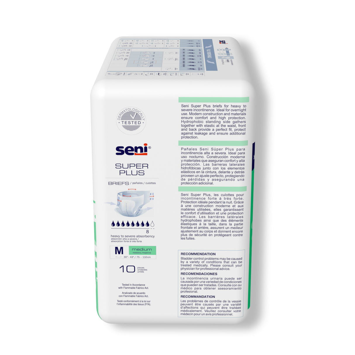 Unisex Adult Incontinence Brief Seni® Super Plus Medium Disposable Heavy Absorbency- 30"-43"
