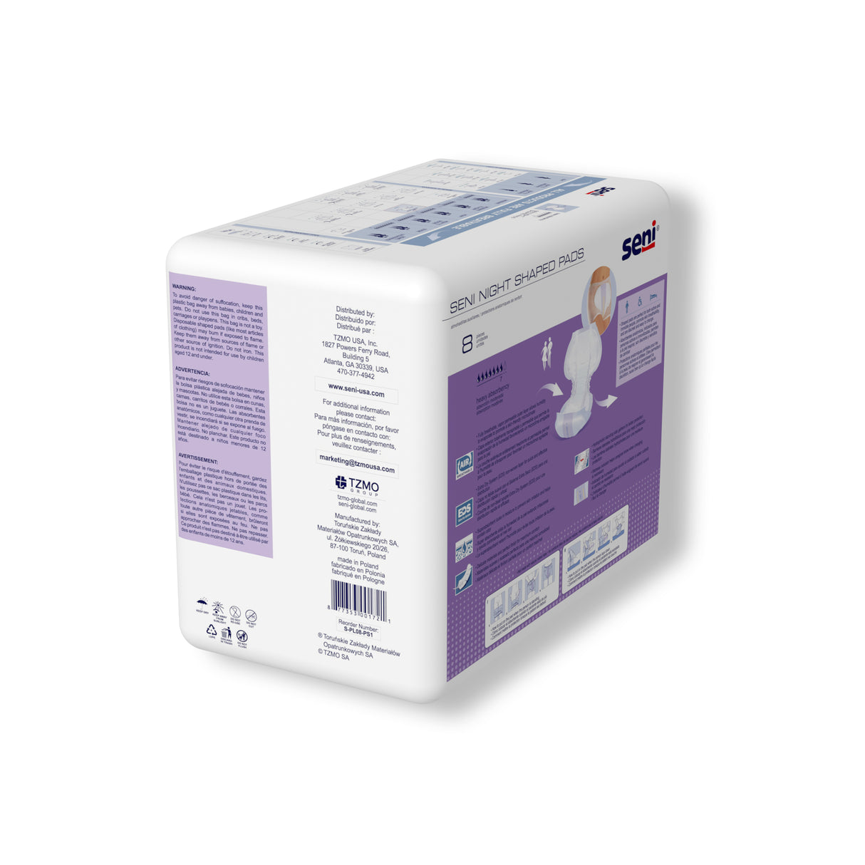 SENI NIGHT SHAPED PADS- 27"