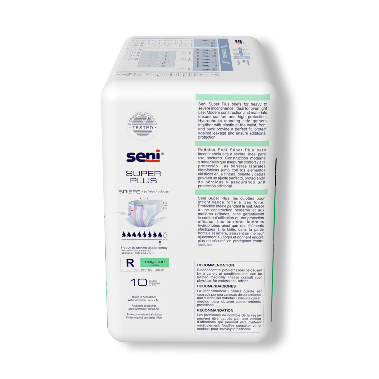 Unisex Adult Incontinence Brief Seni® Super Plus Regular Disposable Heavy Absorbency- 40"-50"