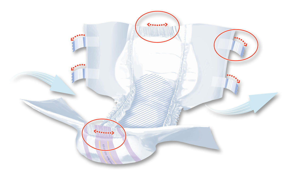 Unisex Adult Incontinence Brief Seni® Super Quatro Regular Disposable Heavy Absorbency- 40"-50"